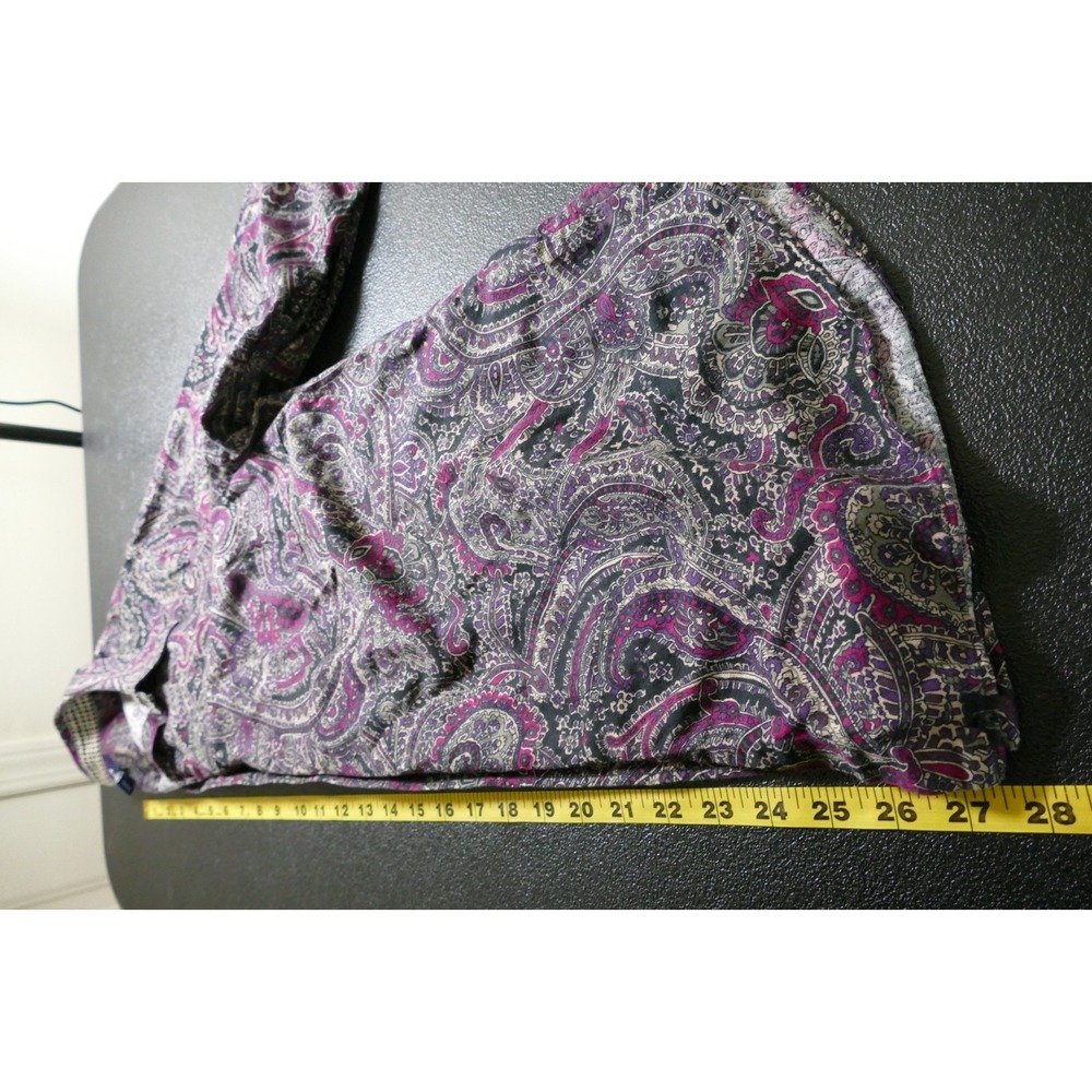 Chaps Womens No Iron Long Sleeve Button Up Top Size 1X Flip Cuffs Paisley Artsy - Picture 9 of 9